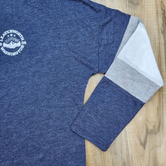 🩵NWT Blue Leavenworth Washington Drop Shoulder Top Large - Picture 5 of 10